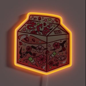 Glass Sakura Carton RGB Neon Sign