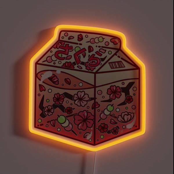 Glass Sakura Carton RGB Neon Sign