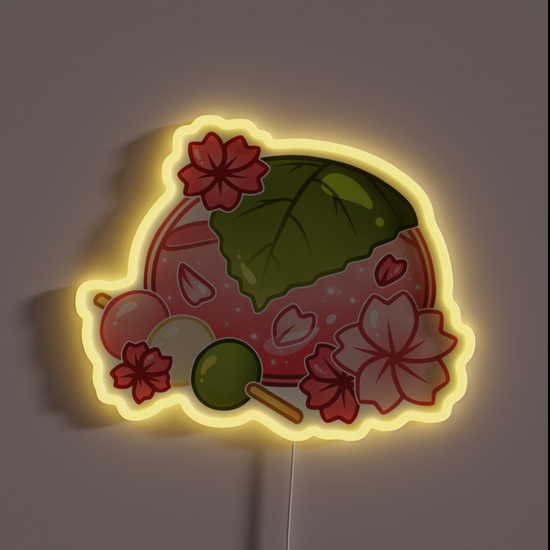 Glass Sakura Mochi RGB Neon Sign Glass Sakura Mochi RGB Neon Sign