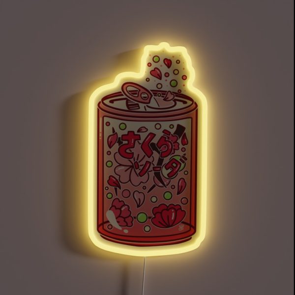 Glass Sakura Soda RGB Neon Sign