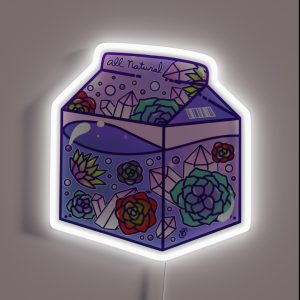 Glass Succulent Carton RGB Neon Sign