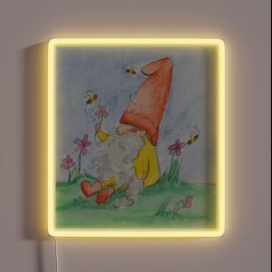 Gnome And Bees RGB Neon Sign Gnome And Bees RGB Neon Sign