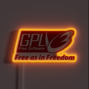 GNU Gplv3 Free As In Freedom RGB Neon Sign GNU Gplv3 Free As In Freedom RGB Neon Sign