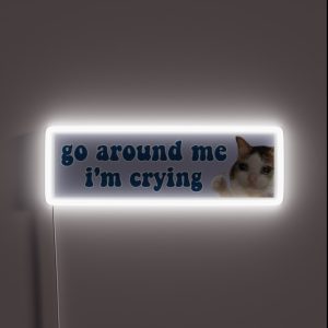 Go Around Me I M Crying Funny Meme Cat Bumper RGB Neon Sign