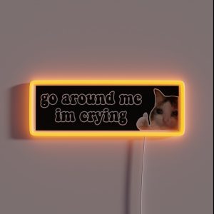 Go Around Me I M Crying Sad Cat Meme Bumper RGB Neon Sign
