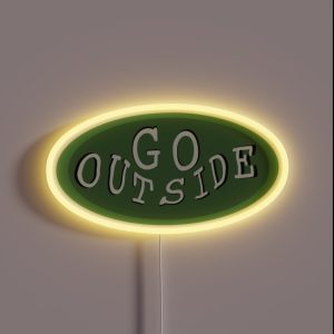 Go Outside Green Nature RGB Neon Sign
