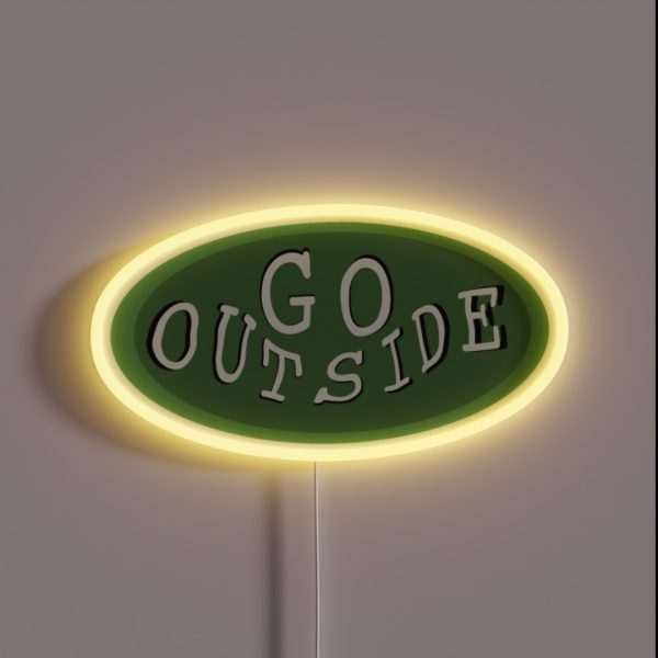 Go Outside Green Nature RGB Neon Sign