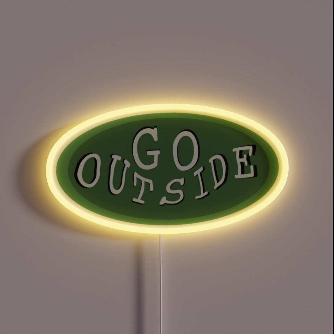 Go Outside Green Nature RGB Neon Sign Go Outside Green Nature RGB Neon Sign