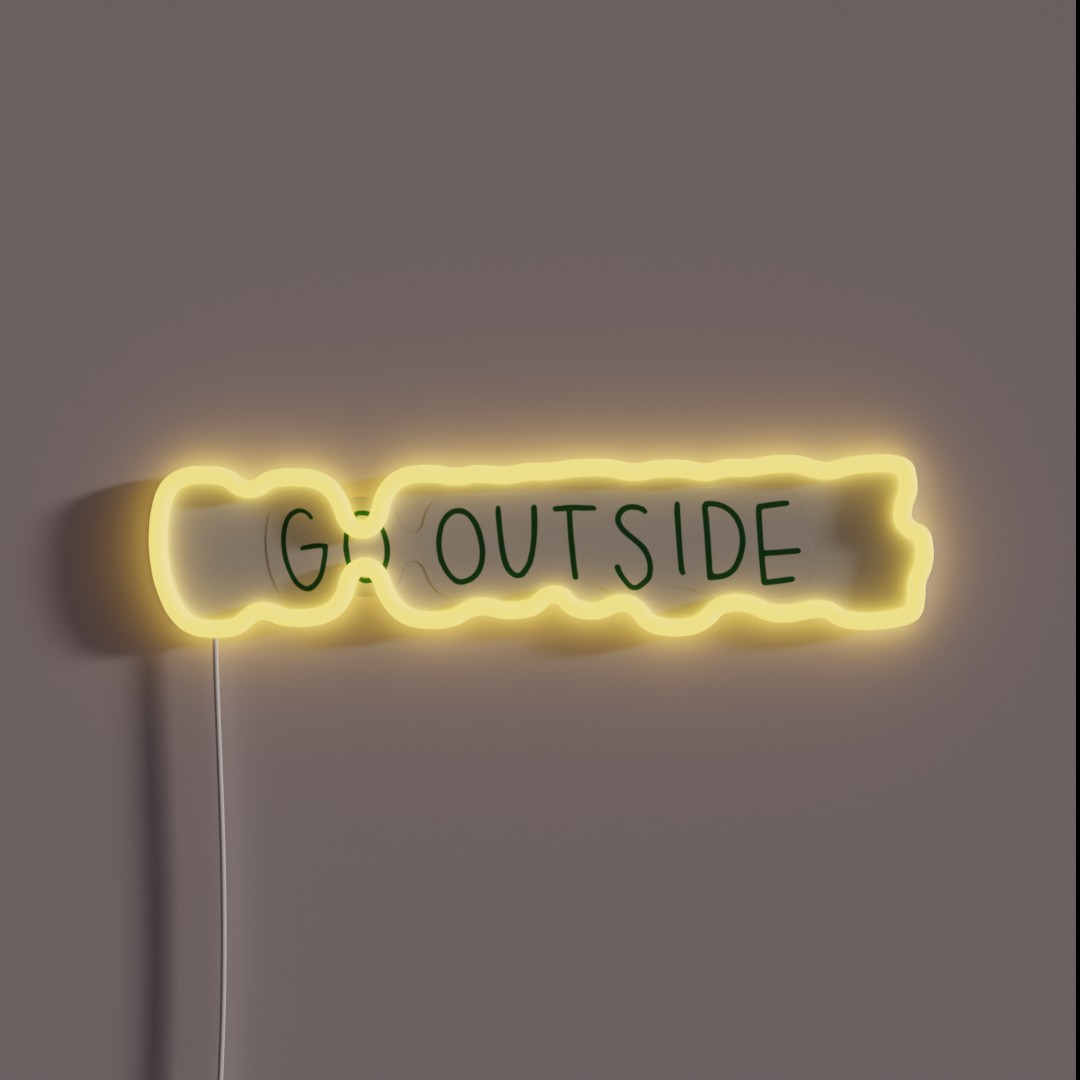 Go Outside Green RGB Neon Sign Go Outside Green RGB Neon Sign