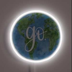 Go Travel Global Quote Design RGB Neon Sign Go Travel Global Quote Design RGB Neon Sign