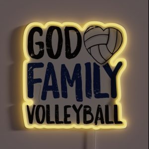 God Family Volleyball Women Men Girls Player Gift RGB Neon Sign God Family Volleyball Women Men Girls Player Gift RGB Neon Sign