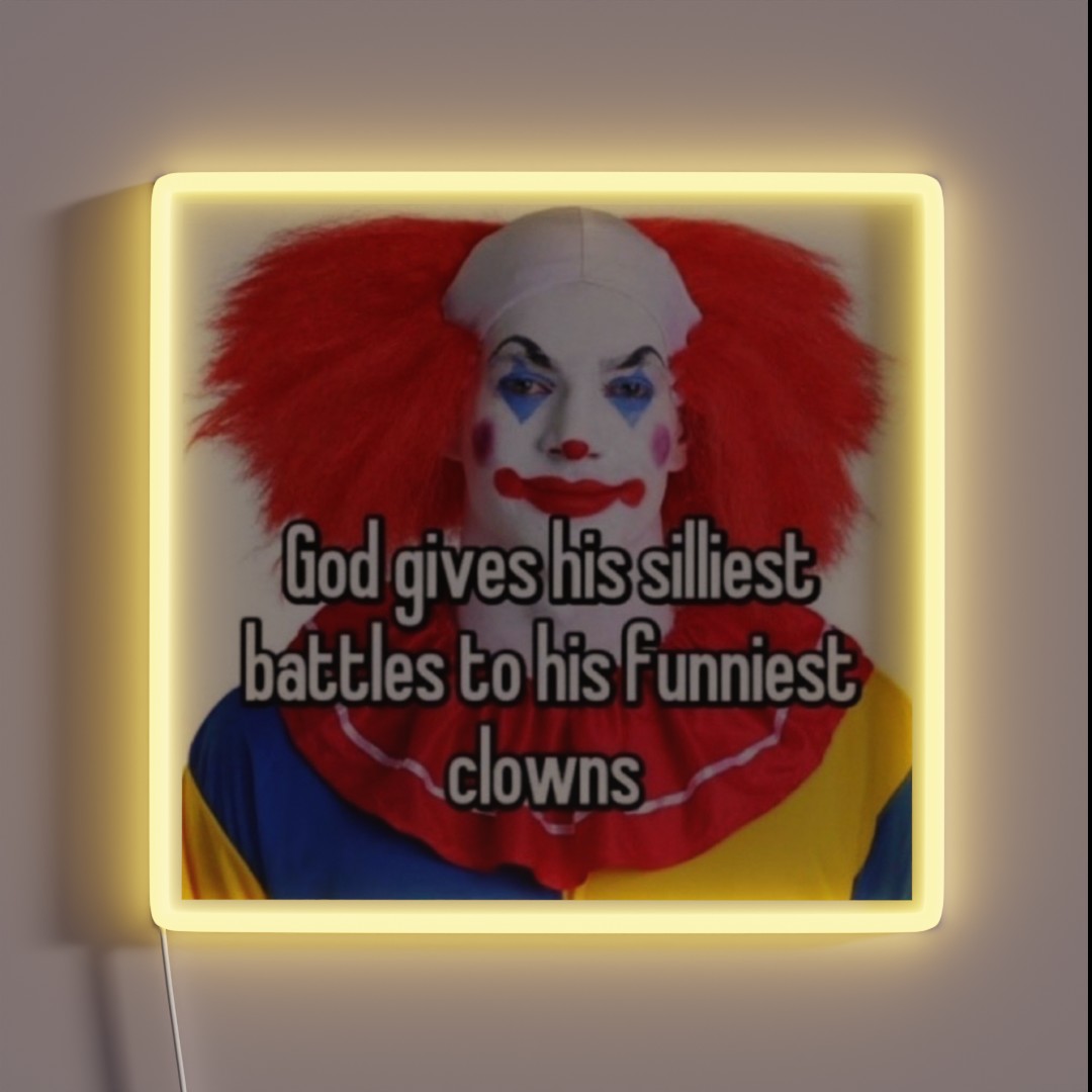 God Gives His Funniest Battles To His RGB Neon Sign God Gives His Funniest Battles To His RGB Neon Sign