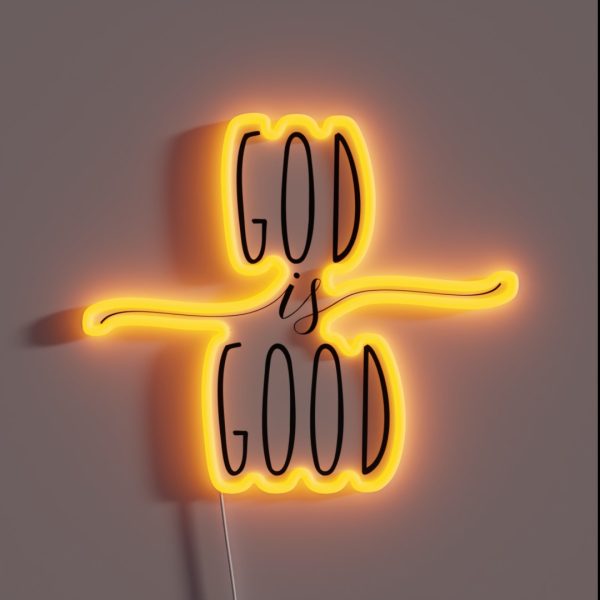 God Is Good Christian Quote RGB Neon Sign