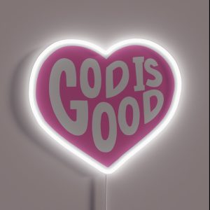 God Is Good Heart Pink RGB Neon Sign