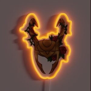 God Of Mischief Floral Helmet RGB Neon Sign
