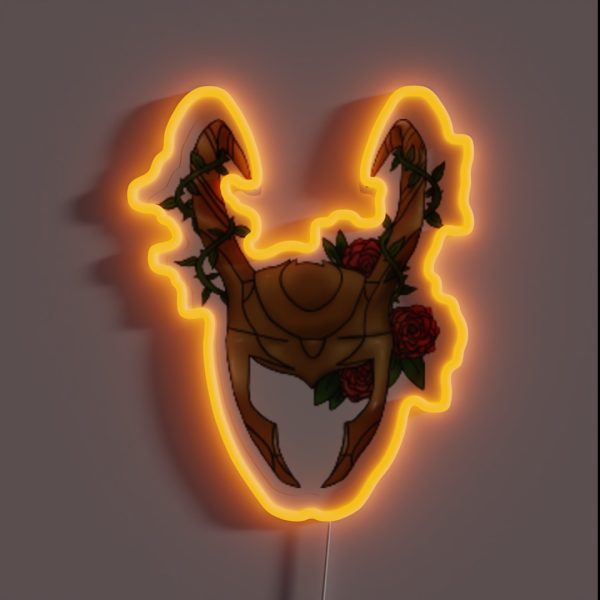 God Of Mischief Floral Helmet RGB Neon Sign