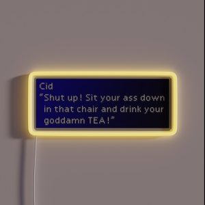 Goddamn TEA Cid Highwind Dialogue Box RGB Neon Sign Goddamn TEA Cid Highwind Dialogue Box RGB Neon Sign