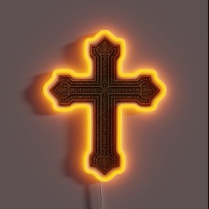 Gold Cross Small RGB Neon Sign