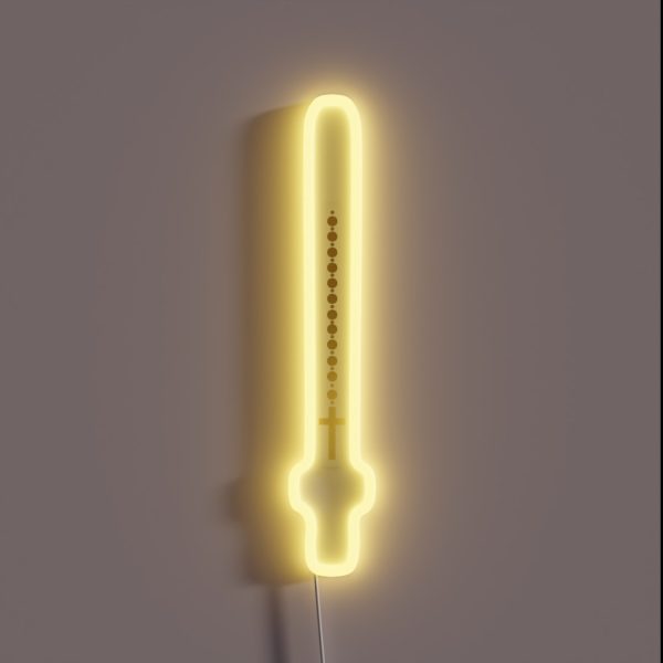 Gold Rosary Beads RGB Neon Sign