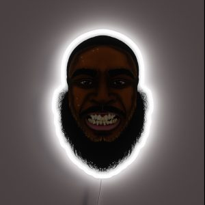 Gold Teeth Toon Head RGB Neon Sign
