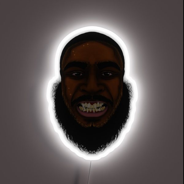 Gold Teeth Toon Head RGB Neon Sign