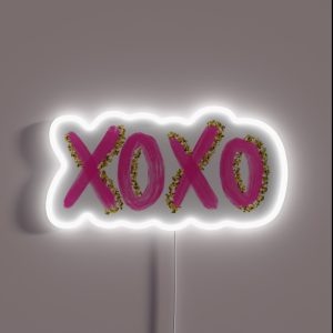 Gold XOXO RGB Neon Sign