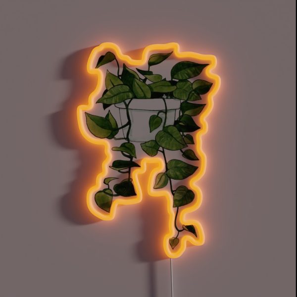 Golden Pothos Plant RGB Neon Sign