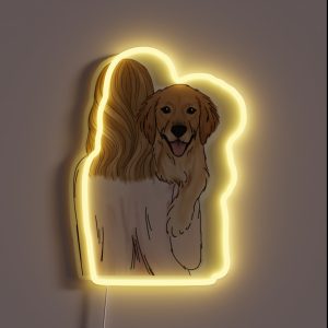 Golden Retriever Dog Mom RGB Neon Sign