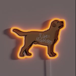 Golden Retriever Life Is Golden RGB Neon Sign Golden Retriever Life Is Golden RGB Neon Sign