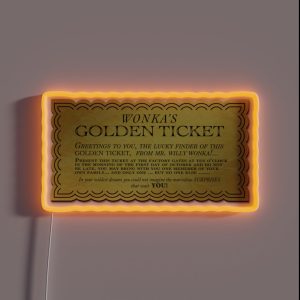 Golden Ticket Chocolate Bar RGB Neon Sign