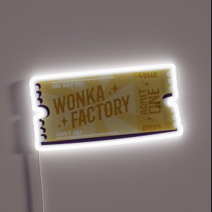 Golden Ticket That Changed Charlie S Life RGB Neon Sign Golden Ticket That Changed Charlie S Life RGB Neon Sign