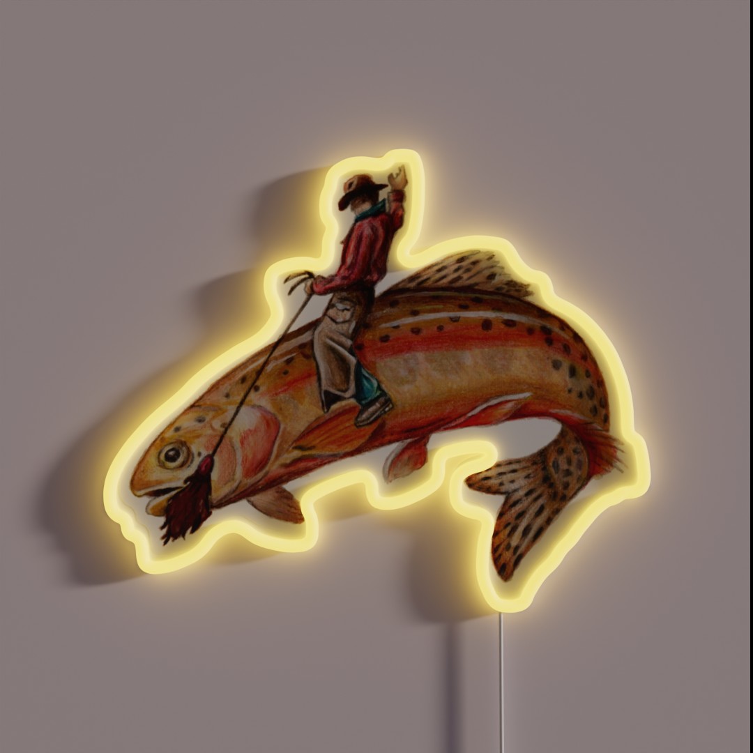 Golden Trout Cowboy RGB Neon Sign Golden Trout Cowboy RGB Neon Sign