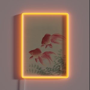 Goldfish Japanese Blockprint Vintage Art RGB Neon Sign