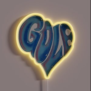 Golf Heart Logo RGB Neon Sign