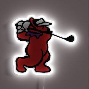 Golfing Bear RGB Neon Sign