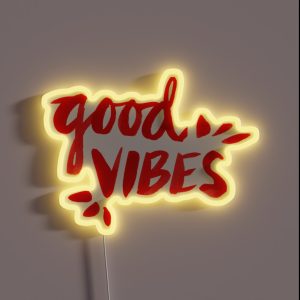 Good Vibes Red Ink RGB Neon Sign