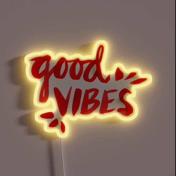 Good Vibes Red Ink RGB Neon Sign