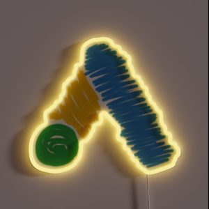 Google Ads Pencil Drawing White Background RGB Neon Sign