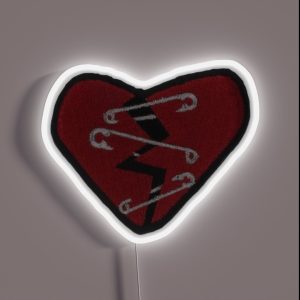 Goth Alt Heart With Pins RGB Neon Sign