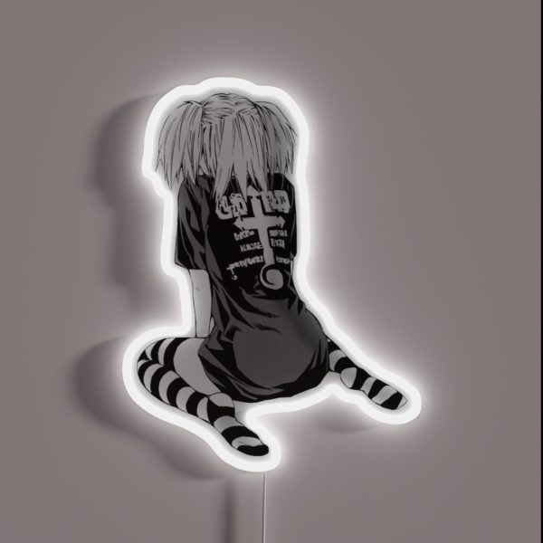 Goth Anime Girl Hi Def RGB Neon Sign