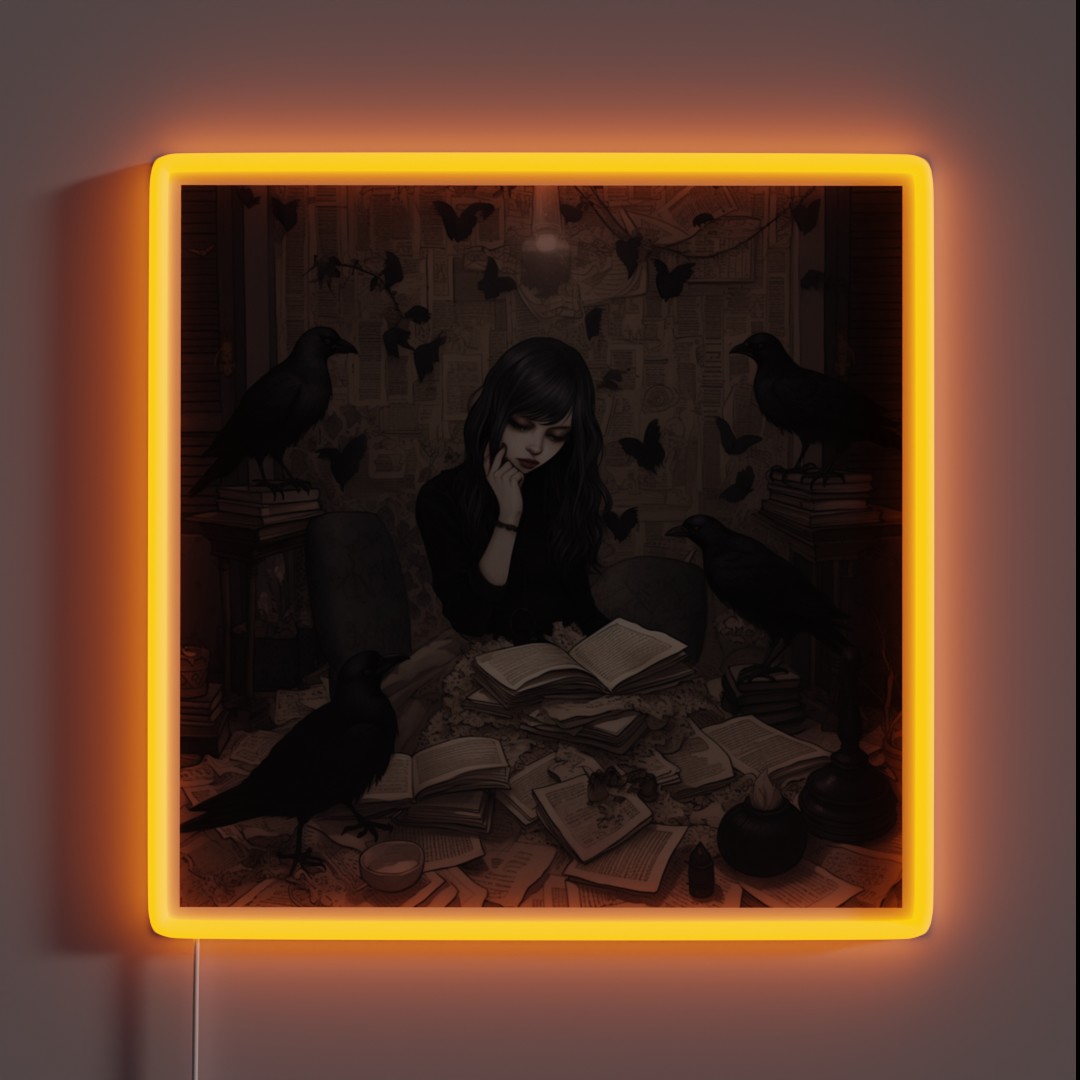 Gothic Book Worm RGB Neon Sign Gothic Book Worm RGB Neon Sign