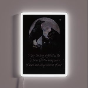 Gothic Pagan Wicca Winter Solstice Blessing RGB Neon Sign