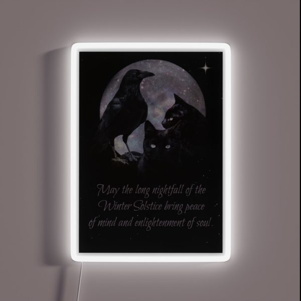 Gothic Pagan Wicca Winter Solstice Blessing RGB Neon Sign