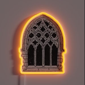 Gothic Style Glass Window RGB Neon Sign