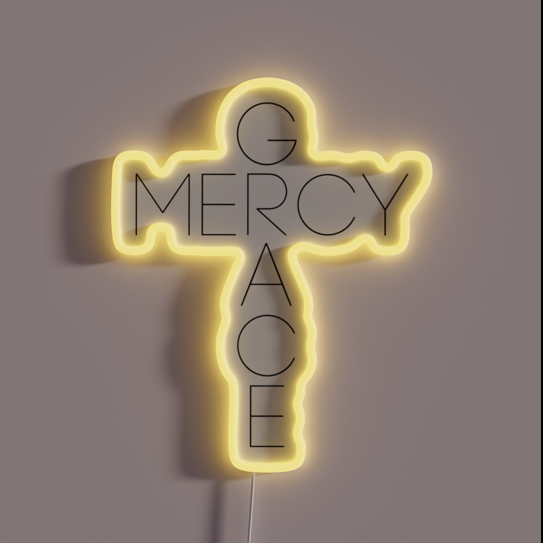 Grace And Mercy Cross RGB Neon Sign Grace And Mercy Cross RGB Neon Sign