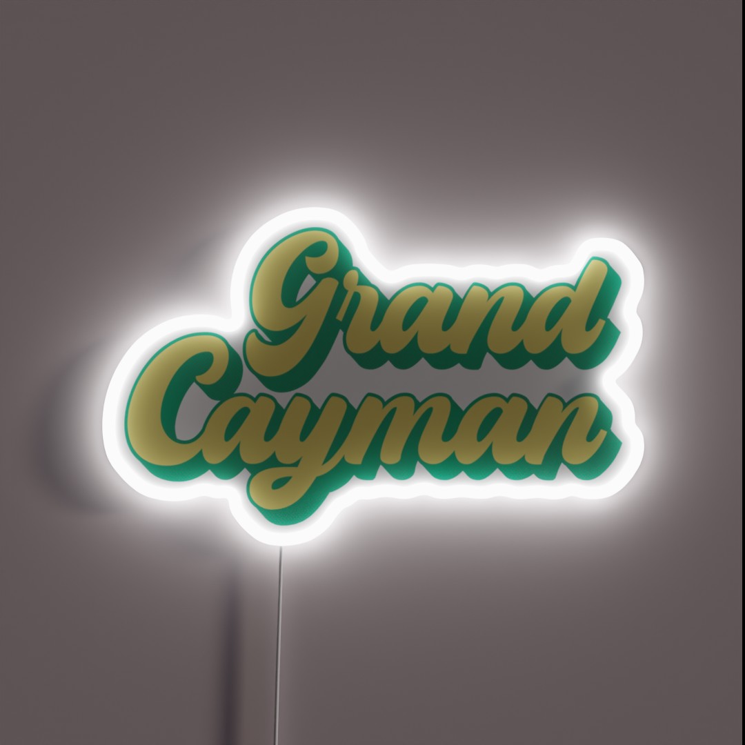 Grand Cayman Cayman Islands Caribbean RGB Neon Sign Grand Cayman Cayman Islands Caribbean RGB Neon Sign