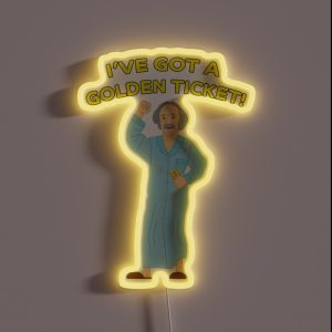 Grandpa Joe Golden Ticket RGB Neon Sign
