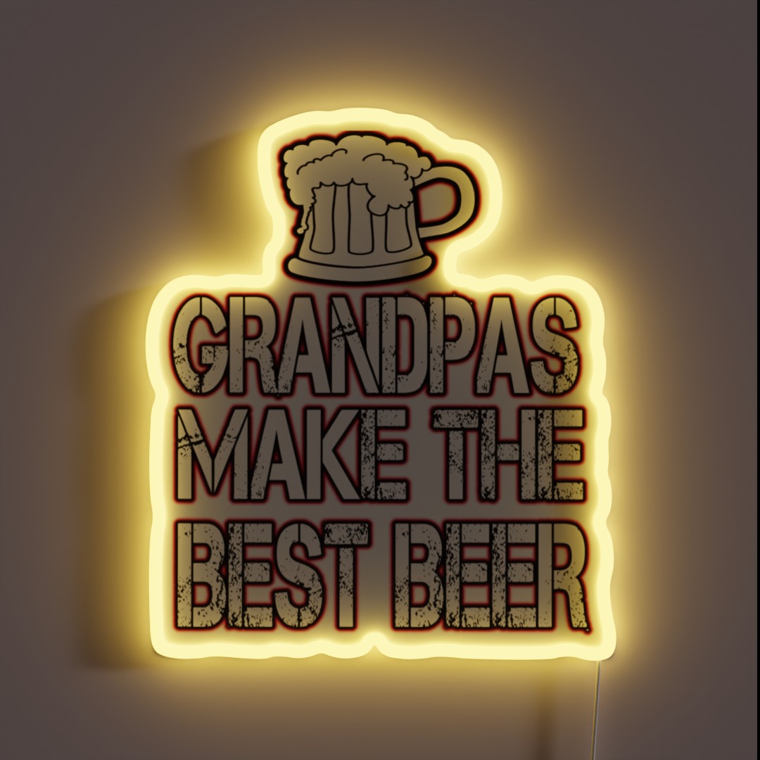 Grandpas Make The Best Beer Homebrew Clothing RGB Neon Sign Grandpas Make The Best Beer Homebrew Clothing RGB Neon Sign