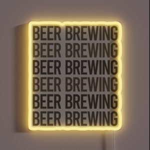 Gray Text Art Beer Brewing RGB Neon Sign