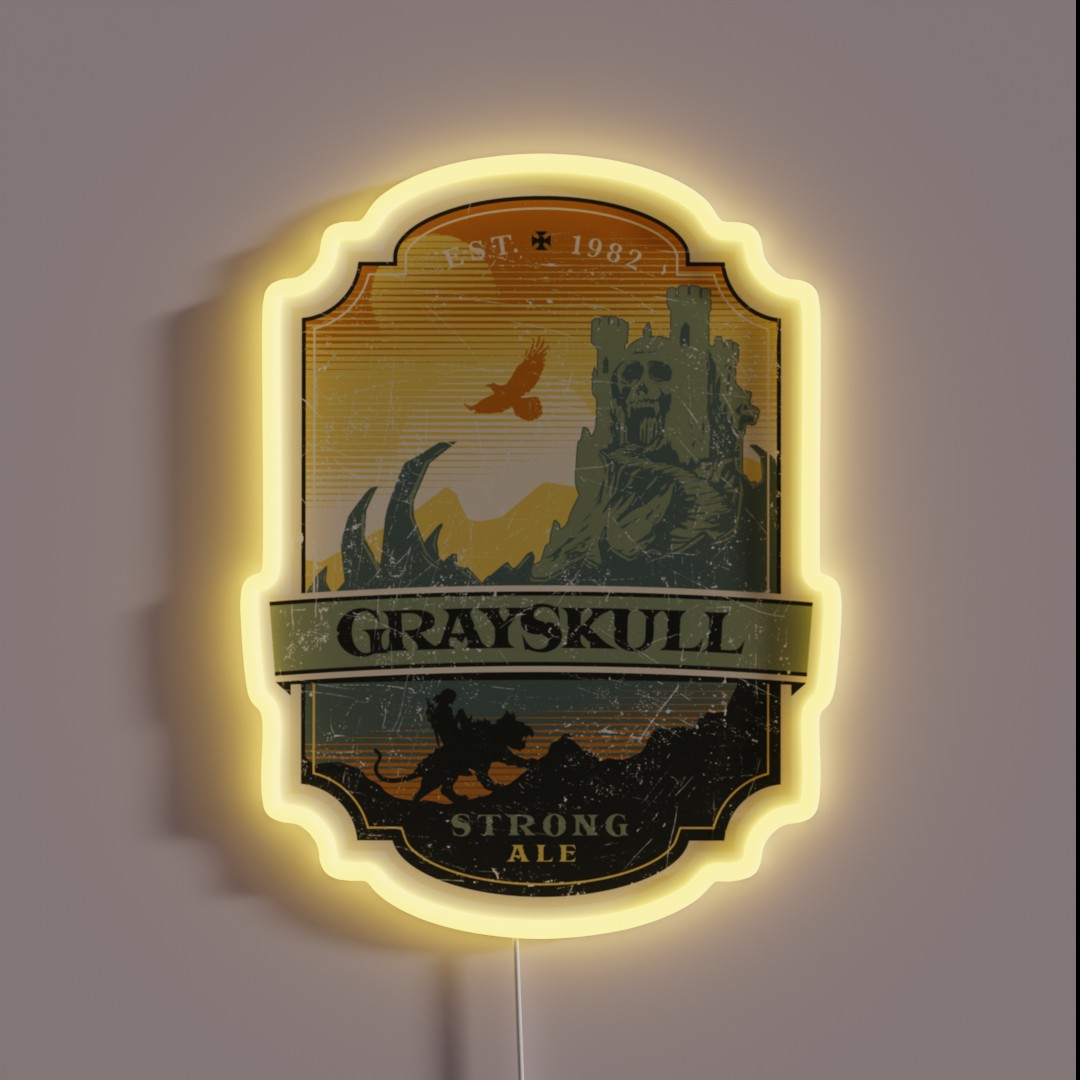 Grayskull Strong Ale Sunset RGB Neon Sign Grayskull Strong Ale Sunset RGB Neon Sign
